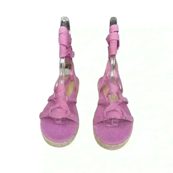 Stuart Weitzman Espadrille Platform Sandals, Pink Size 5.5 or 36 EU - Picture 5 of 10